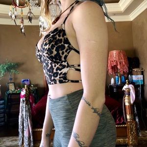 Cheetah Open Back Crop Top Sexy